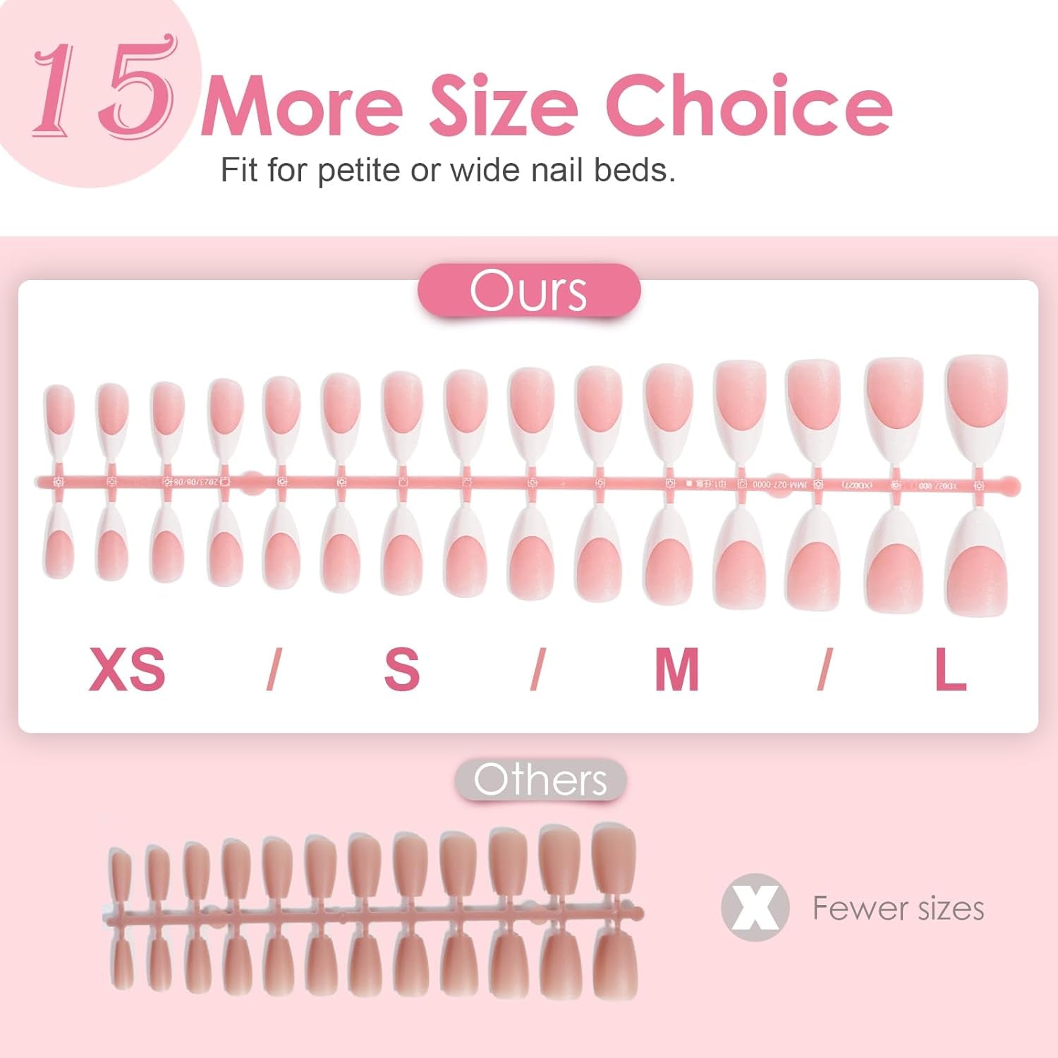 Canvalite 300Pcs French Tip Press on Nails - Pre-Colored Almond Fake Nails with Designs for Quick & Easy DIY Nail Extensions - Perfect Valentines Day Gift in Pink & White