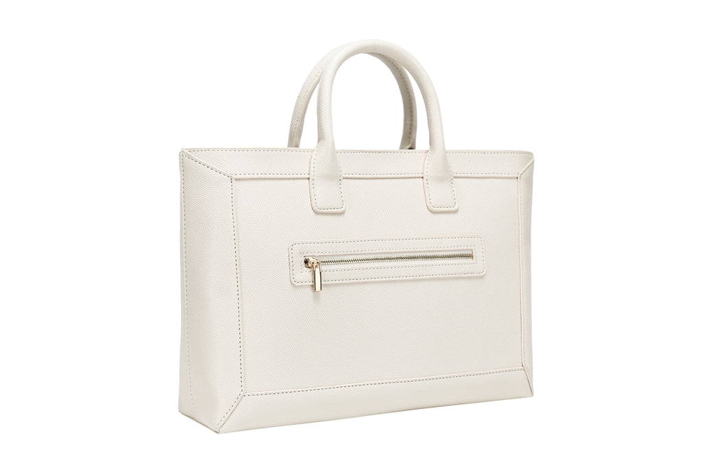 Daisy Rose Tote Shoulder Bag with Front Zipper - PU Vegan Leather