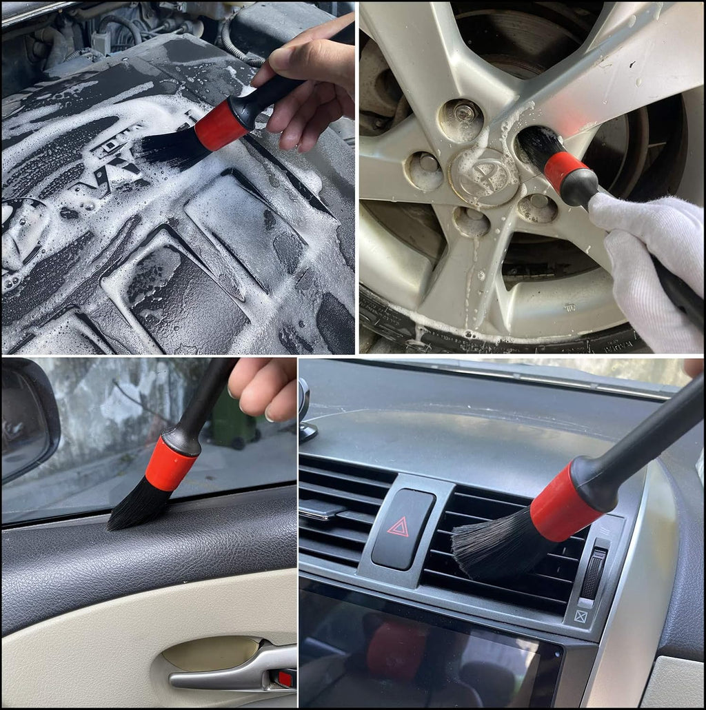 Ultimate 7-Piece Wheel & Tire Brush Set - Professional Car Detailing Kit with 17-Inch Long Soft Brush for Effortless Cleaning of Tires and Wheels