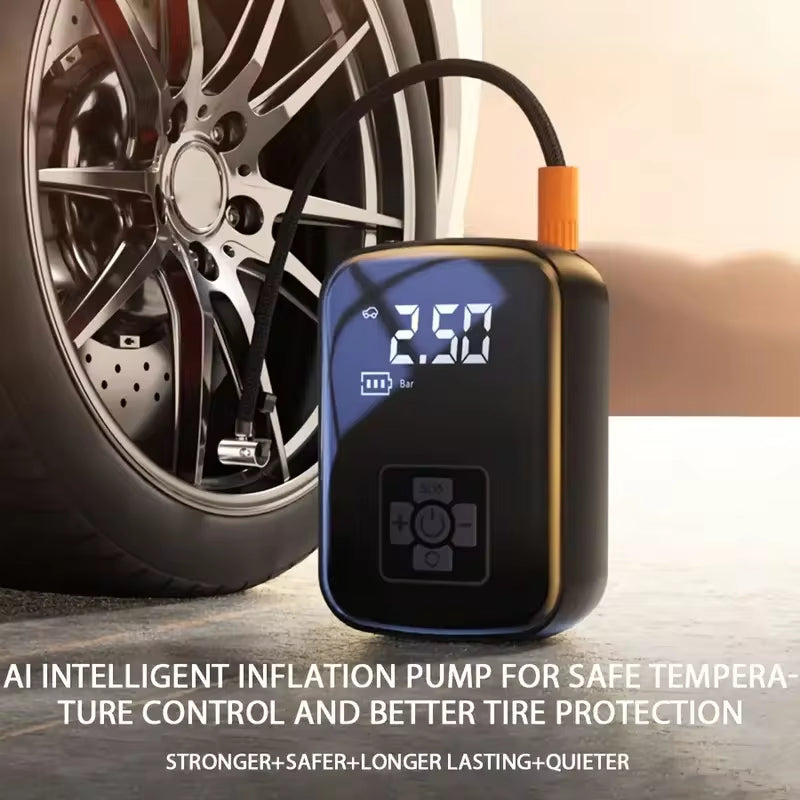 Portable Wireless Car Air Compressor - Electric Tire Inflator for Motorcycles, Bicycles, Boats, and More!