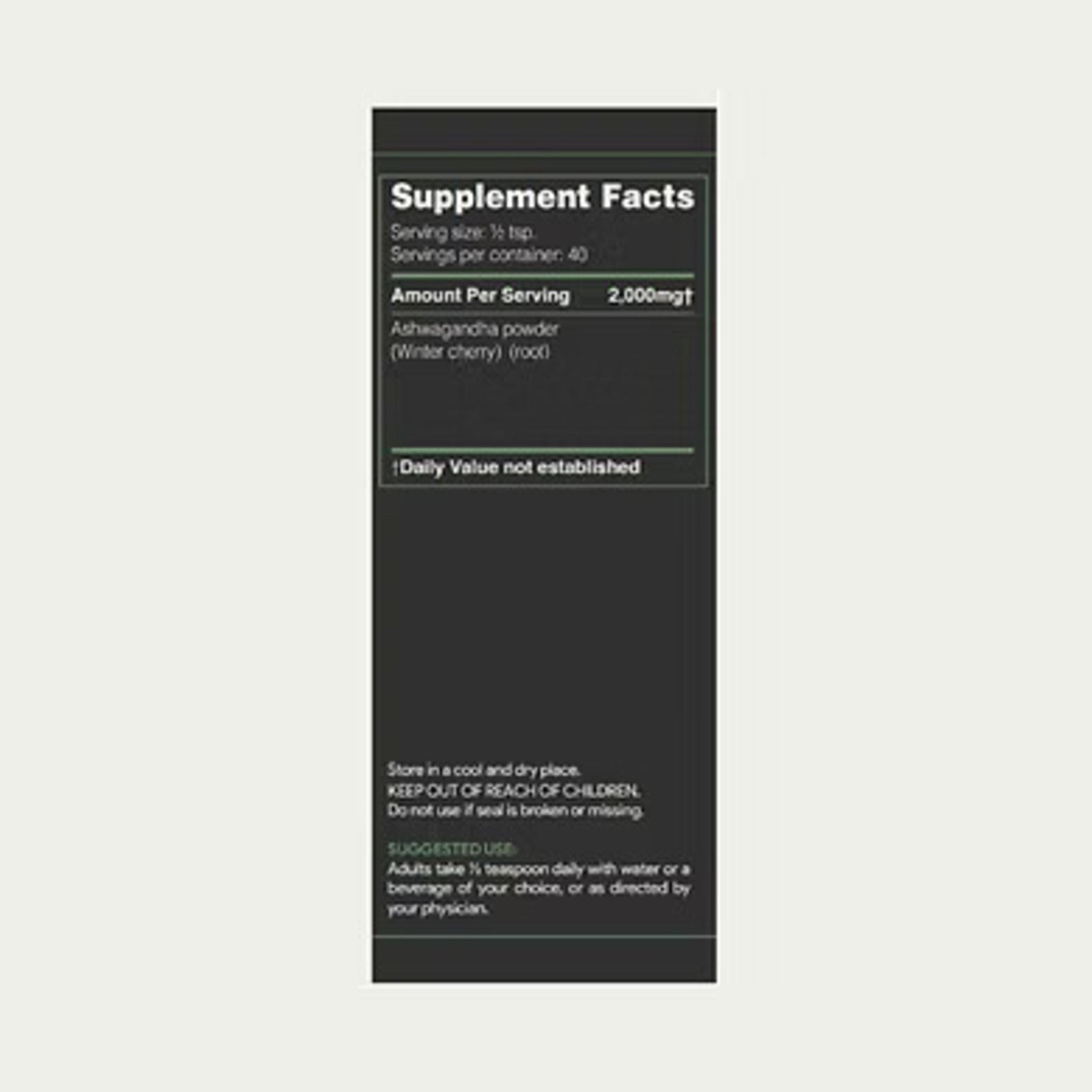 Ashwagandha Powder Herbal Supplements for Energy, Vitality & Stress Relief, 80G