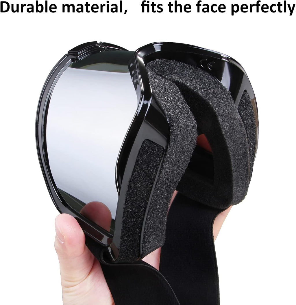 Premium UV400 Motocross Goggles for Adults - Anti-Scratch, Dustproof Silver MX Goggles for ATV, Motorcycle, Dirtbike & Offroad Adventures