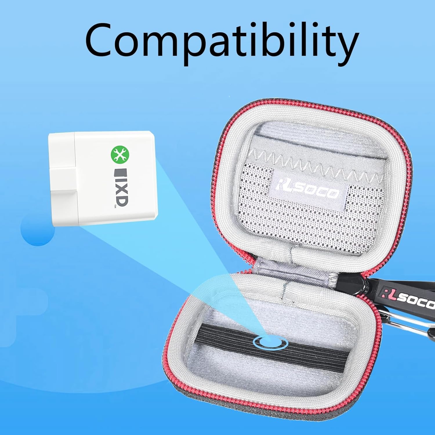 RLSOCO Carrying Case for FIXD Bluetooth OBD2 Scanner for Iphone & Android - Diagnostic Scan Tool (Case Only)