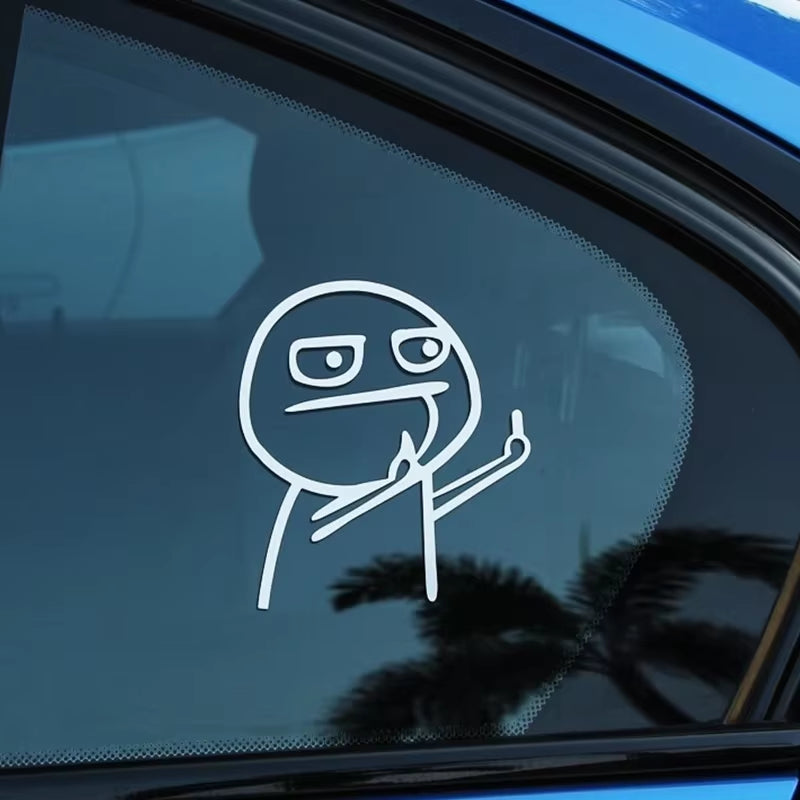 Creative 10.5x12 cm Middle Finger Car Stickers - Stylish Decals for Windshield, Door, and Trunk Accessories