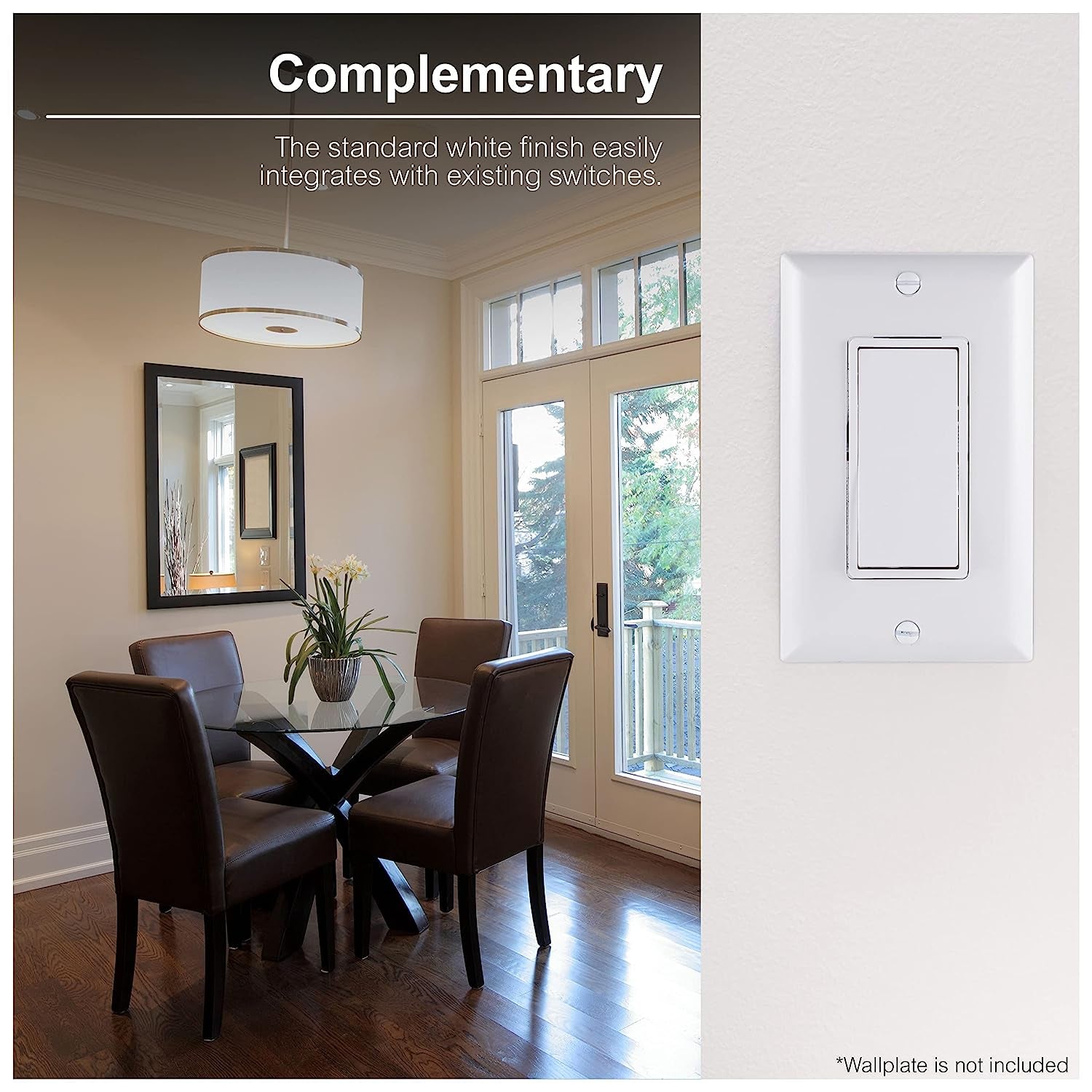 GE Paddle Rocker Switch - Single Pole On/Off Light & Ceiling Fan Replacement, UL Listed, Grounding, White - Model 50726