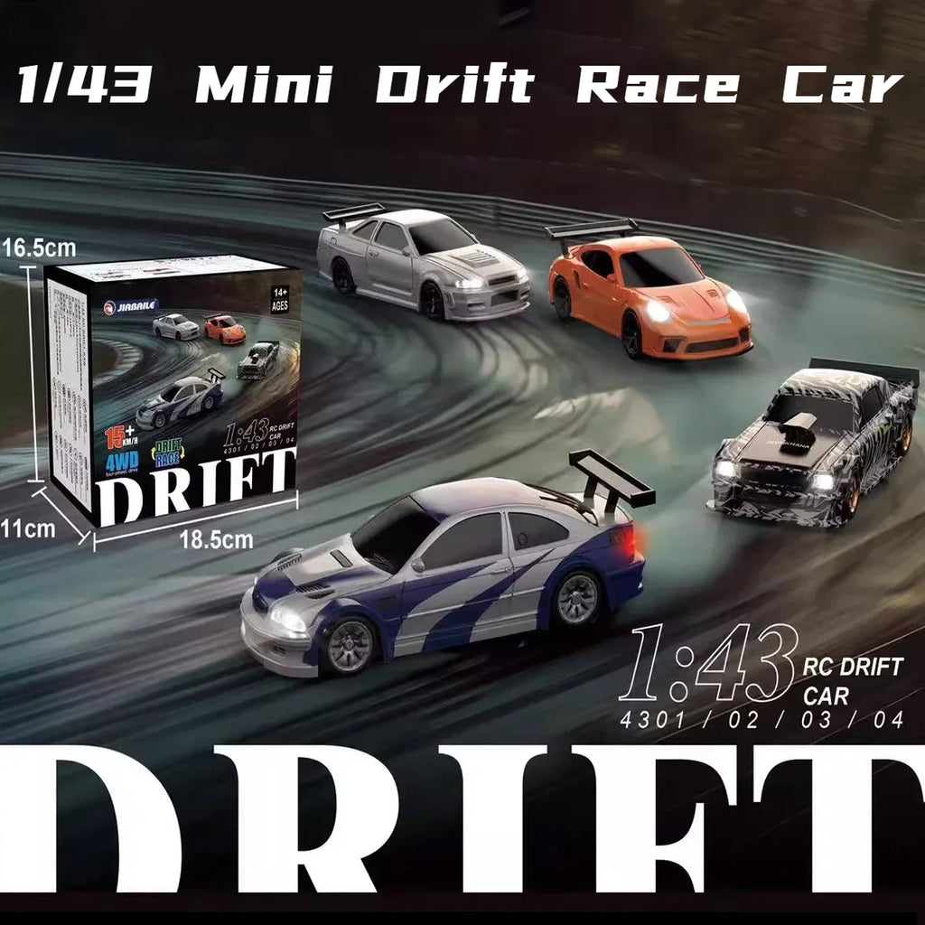 High-Speed 2.4G RC Drift Car - 1/43 Scale 4WD Remote Control Mini Racing Car - Perfect Gift for Boys!