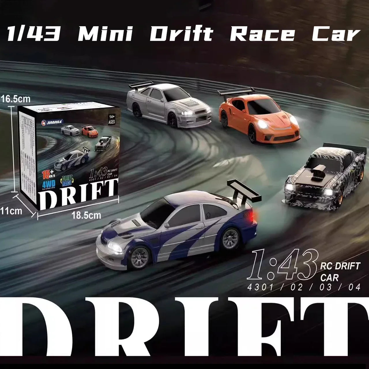 High-Speed 2.4G RC Drift Car - 1/43 Scale 4WD Remote Control Mini Racing Car - Perfect Gift for Boys!