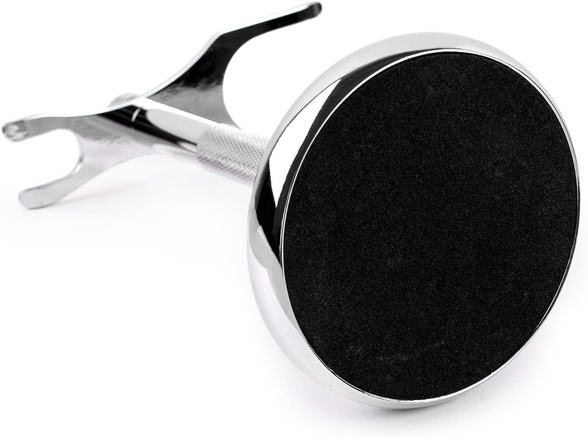 QSHAVE Deluxe Chrome Razor and Brush Stand Holder, Prolong the Life of Your Shaving Brush, 2 Prongs
