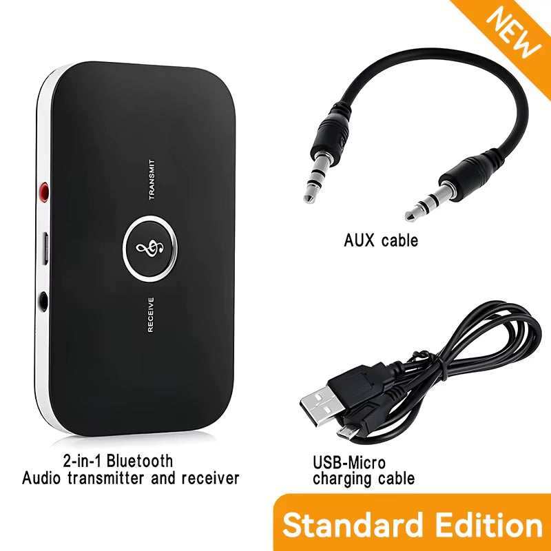 B6 2 in 1 Bluetooth 5.3 Audio Transmitter Receiver 3.5Mm AUX Jack RCA USB Dongle Music Wireless Adapter for Car PC TV Headphone