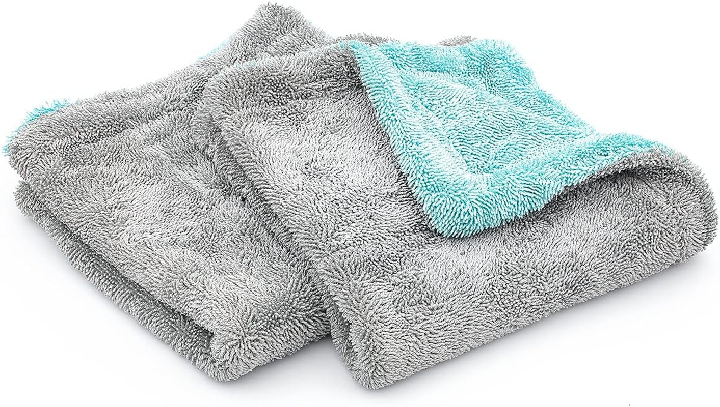 The Rag Company, the Liquid8R, Absorbent 70/30 Blend Microfiber Drying Towel for Cars, Trucks, and Suvs, Safe for Detailing, Scratch-Free, Twist Loop, 1100 GSM, 25X36 Inches, Aqua Blue
