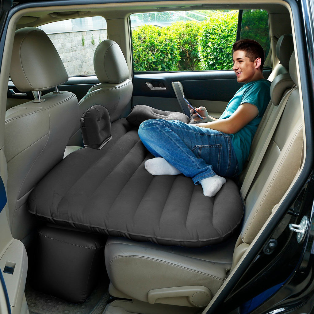 Inflatable Travel Car Mattress with Air Bed for Back Seat Comfort, Includes Two Pillows and Pump