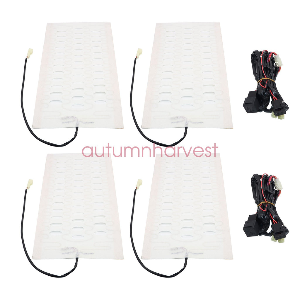 12V Universal Round Heated Seat Kit with 2 Seats and 4 Heating Pads