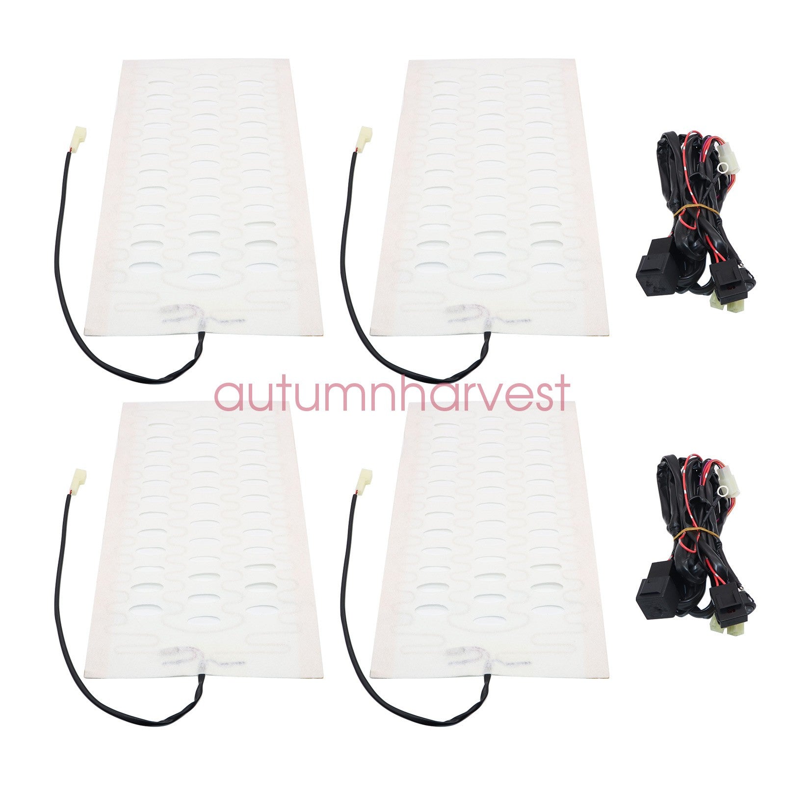12V Universal Round Heated Seat Kit with 2 Seats and 4 Heating Pads