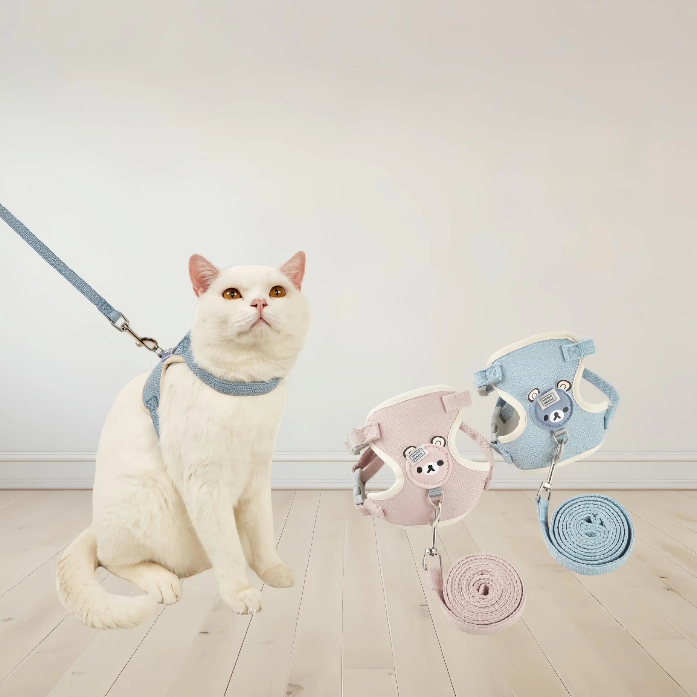 Adjustable Soft Pet Harness and Leash Set for Small Dogs and Cats - Comfortable Walking Accessories
