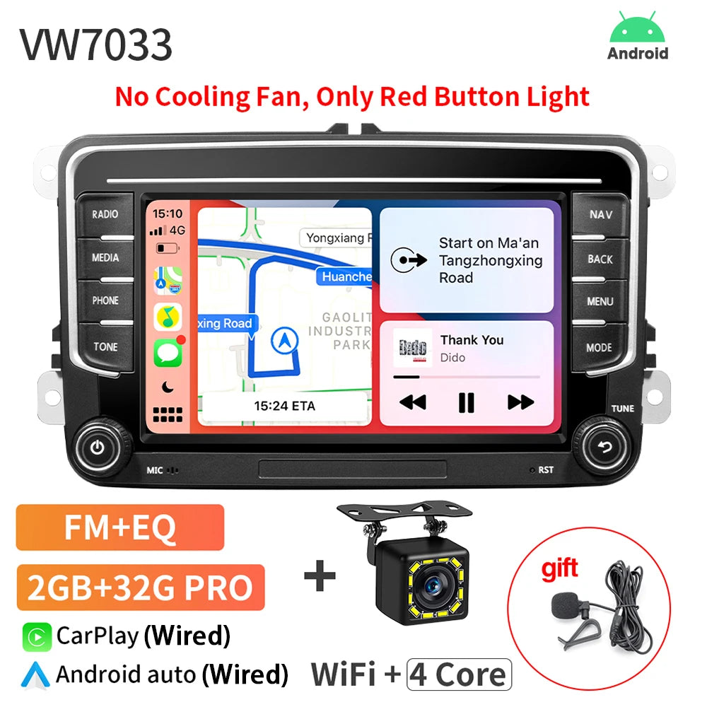 Grandnavi Android13 Car Radio GPS for VW Volkswagen Skoda Octavia Golf 5 6 Touran Passat B6 Polo Jetta 2Din Multimedia Player