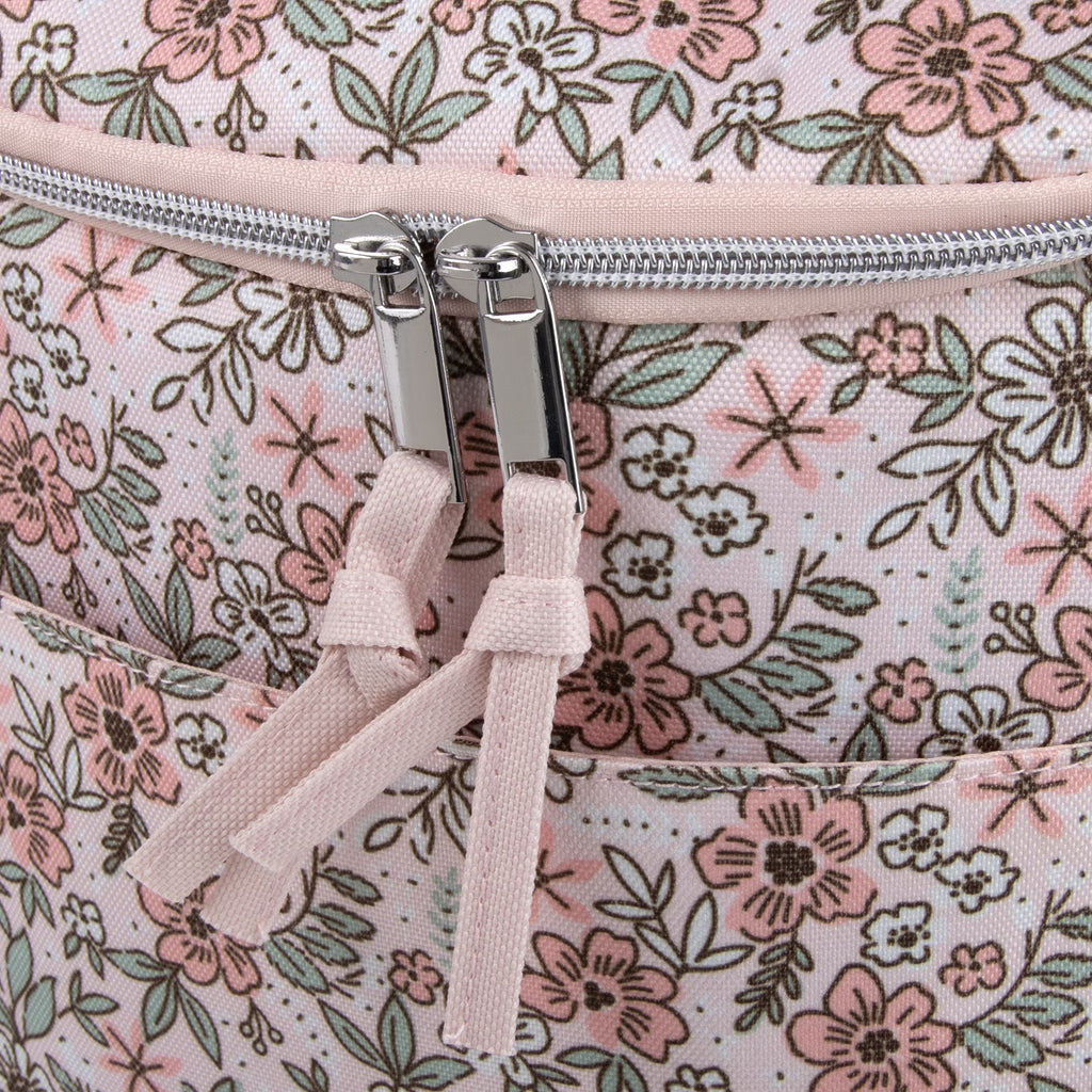Baby Essentials 2 Piece Baby Diaper Backpack with Stroller Straps and Matching Changing Pad in Floral Taupe
