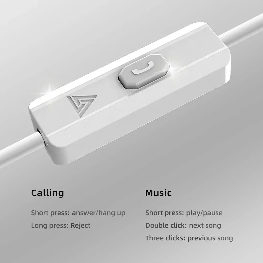 QKZ AK3 Wired Earphones with Microphone - Hi-Fi Music Monitor Headphones with Noise Cancellation for Sports and Gaming