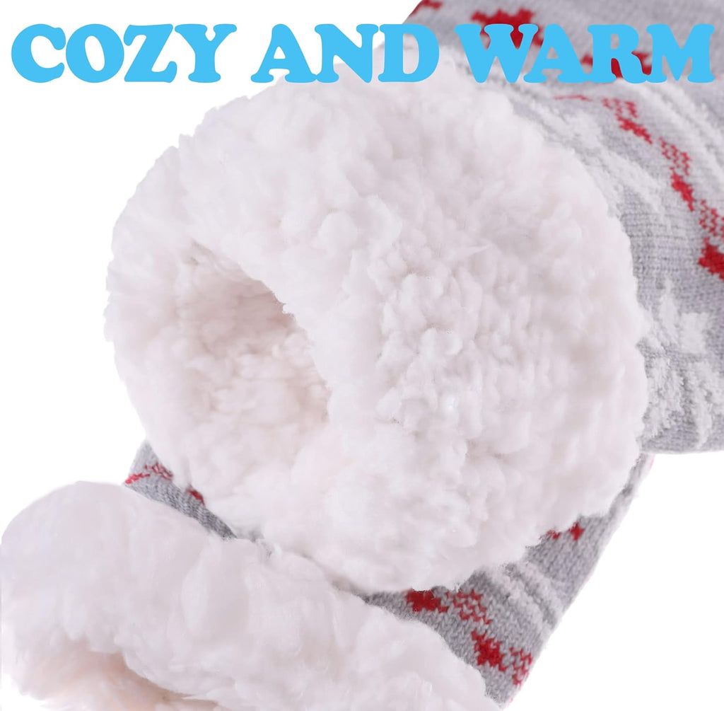 SDBING Slipper Socks for Women with Grippers, Winter Warm Fuzzy Indoor Christmas Gifts Socks