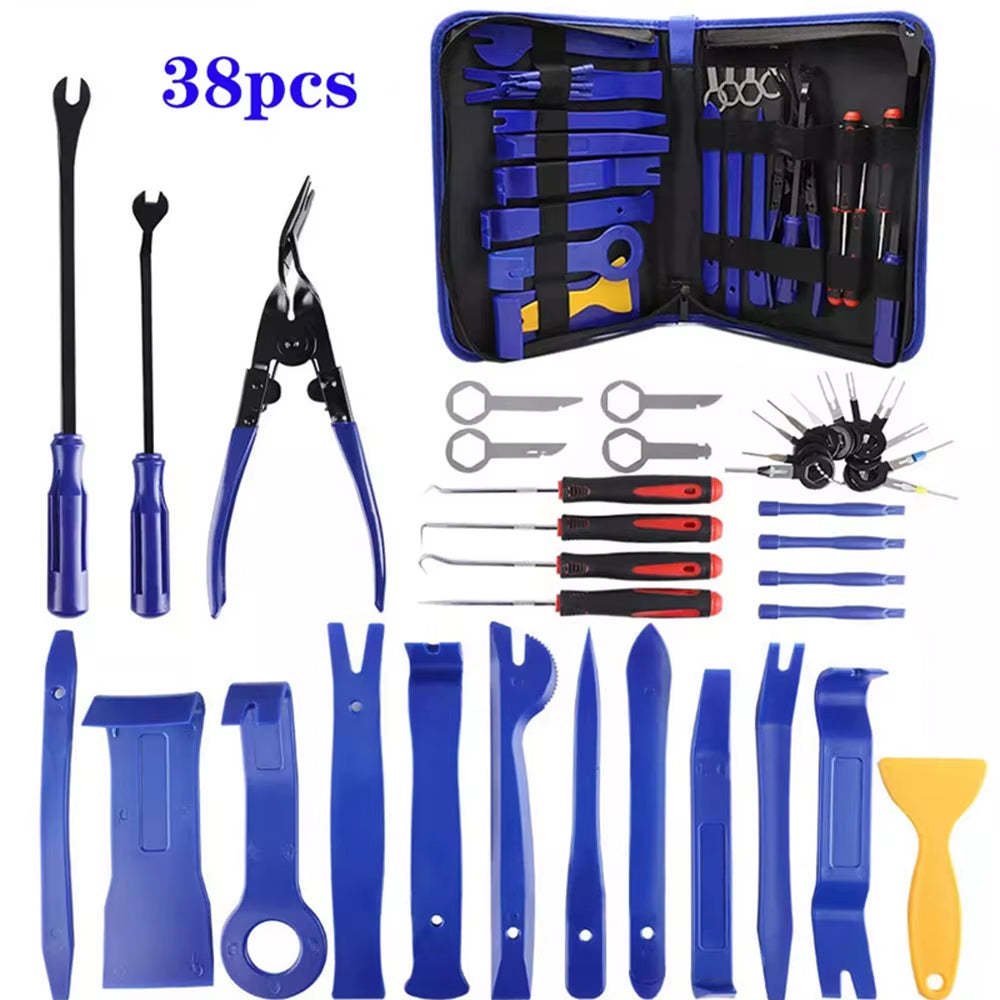 Auto Trim Removal Tool Car Door Panel Dash Audio Radio Removal Tools Kit Automotive Pry Tools Kits Auto Upholstery Repair Kit