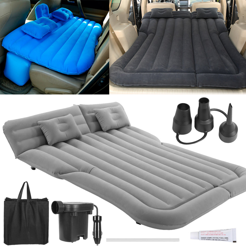 Inflatable Travel Car Mattress with Air Bed for Back Seat Comfort, Includes Two Pillows and Pump