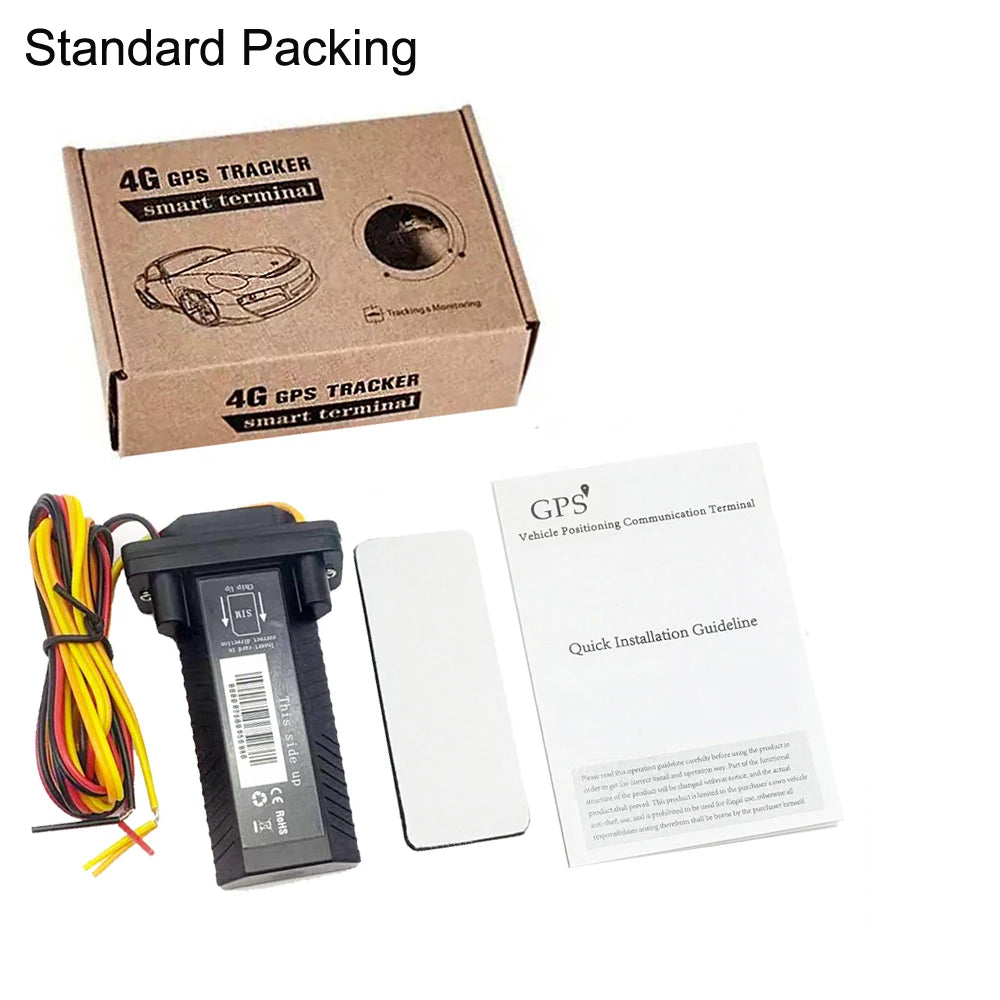 Waterproof Mini 4G Car GPS Tracker with One Year Sim Card Anti-Theft Motorcycle Tracking Device Geo-Fence Vehicle Locator Fleet