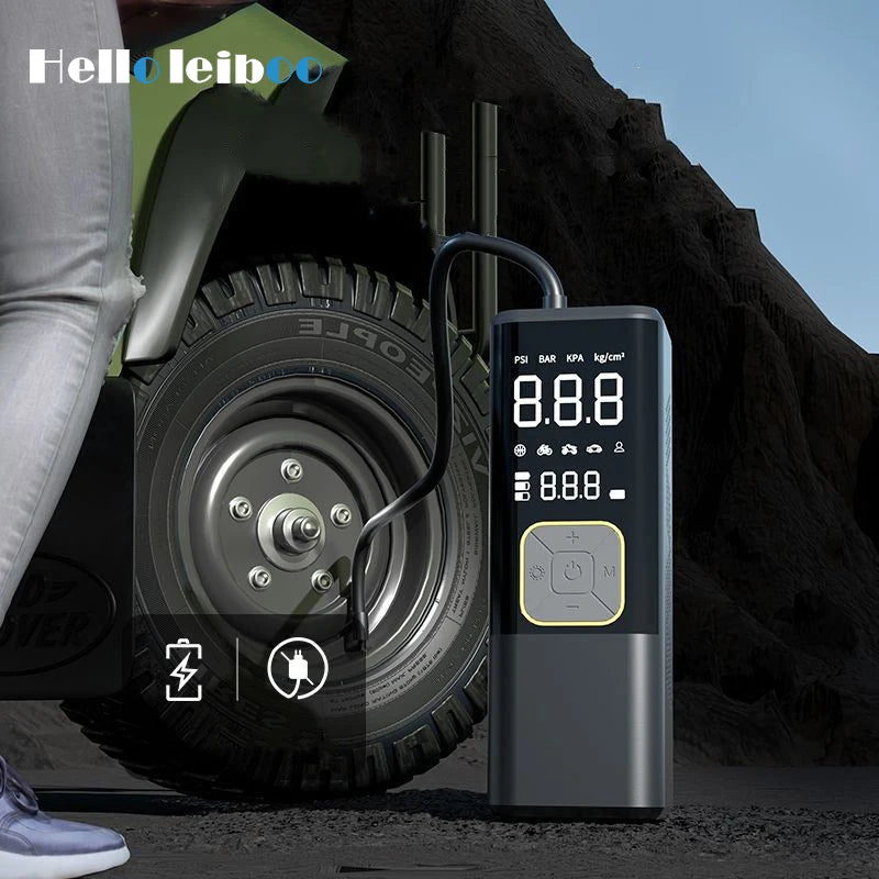 Car Air Compressor Portable Electric Air Pump Wireless Car Tyre Inflator Digital Display Bicycle Ball Pump for Auto Accessories