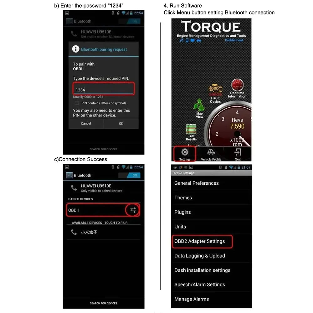 ELM327 for Ios/Android Bluetooth V1.5 Detector OBD2 Interface Adapter Car Accessories Code Reader Car Diagnostic Scanner