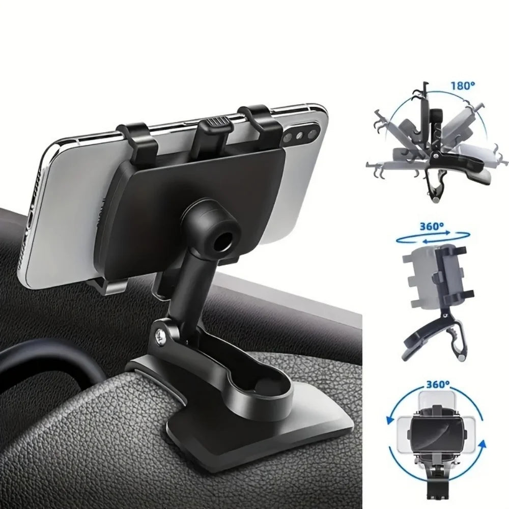 Universal Multi-Function Car Mobile Phone Holder - 360 Degree Rotatable Dashboard GPS Clip Accessories
