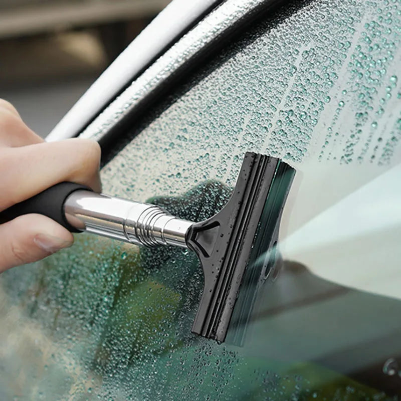 Telescopic Car Rearview Mirror Wiper and Auto Glass Cleaning Tool with Scraper and Handle