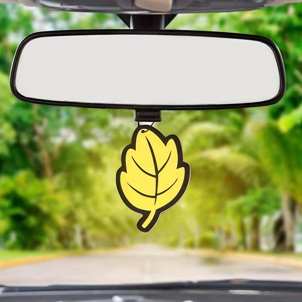 Natural Scented Tea Paper Car Air Freshener - Vanilla Perfume Hanging Leaf Shape Interior Accessory (3-60 Pieces)