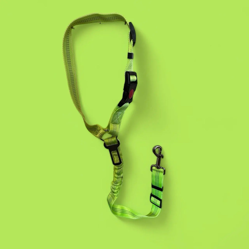 2-Pack Adjustable Dog Seat Belt Headrest Clip with 3-in-1 Harness Buckle and Leash - Reflective Car Harness Pet Supplies