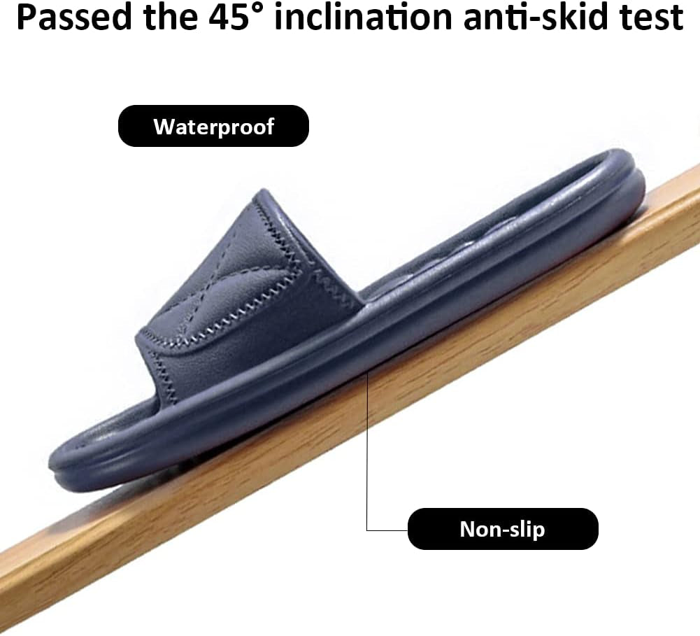 Git-Up Bathroom Slippers for Women and Men Portable Quick Drying Non-Slip Pool Beach Spa Shower Slippers House Slide Sandals Indoor and Outdoor Unisex Shoes, A-Blue 9.5-10.5 Women/8-9 Men