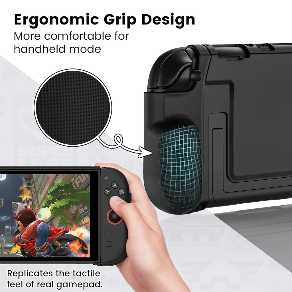 TPU Protective Case with Enhanced Grip for Switch 2 Games Console - Anti-Slip Handle Cover and Accessories