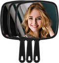 Extra Large Handheld Barber Mirrors - Set of 3 Professional Salon Mirrors with Comfortable Handle
