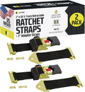 Heavy-Duty E-Track Retractable Ratchet Straps, 2" x 10', 4000 lbs Break Strength