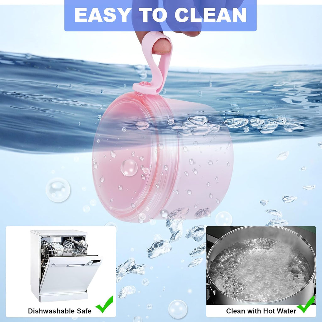 Travel-Friendly Leak-Proof Denture Case with Cleaning Kit - Pink