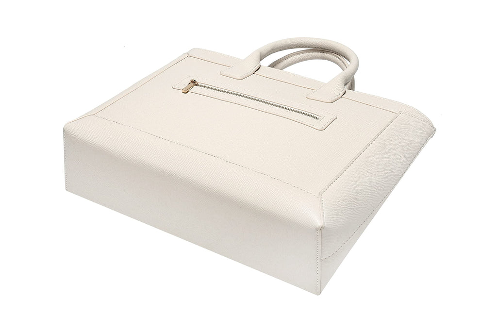 Daisy Rose Tote Shoulder Bag with Front Zipper - PU Vegan Leather