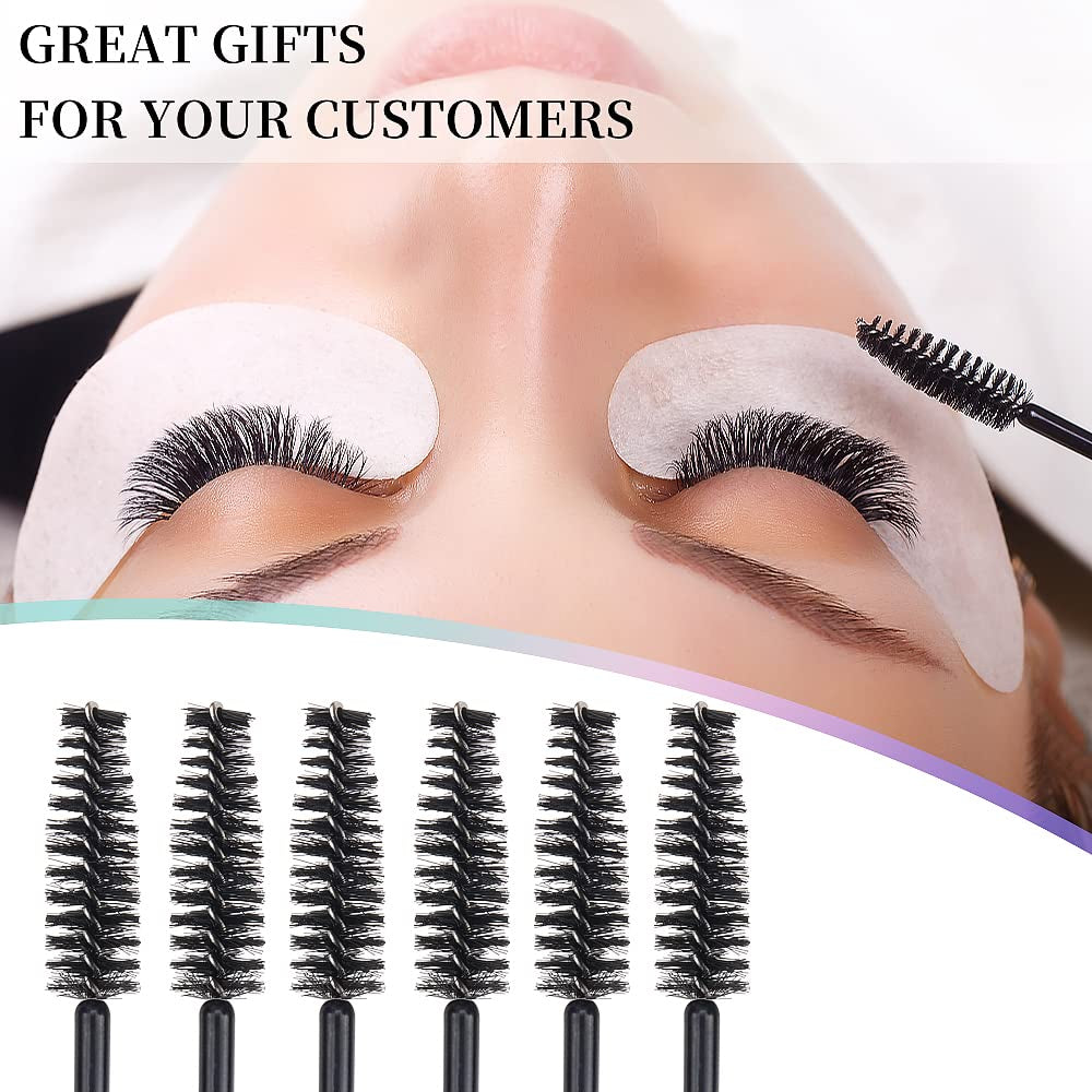 100 Pack Disposable Mascara Wands - Eyelash Brush Applicators for Flawless Makeup Application (Black Handle)