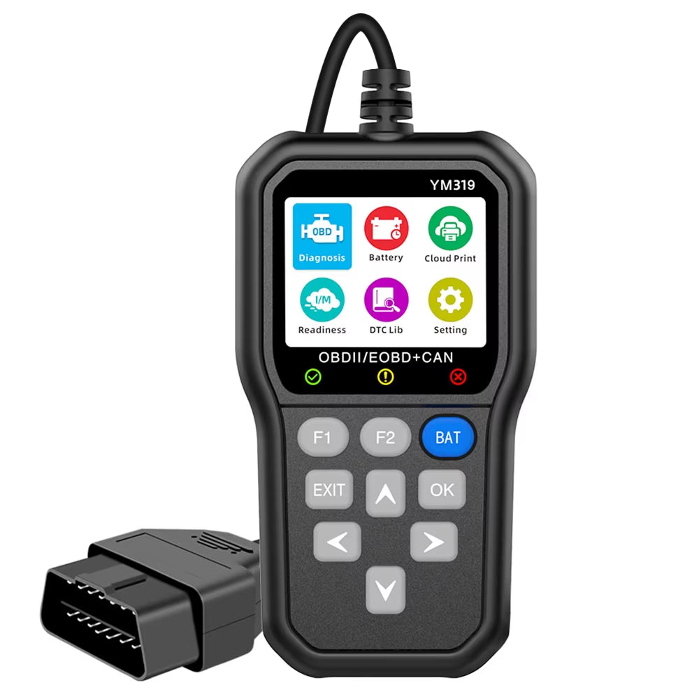Multi-Language OBD2 Code Reader Work for All Cars YM119 Car Auto Diagnostic Tool Clear/Erase Codes OBDII Scanner