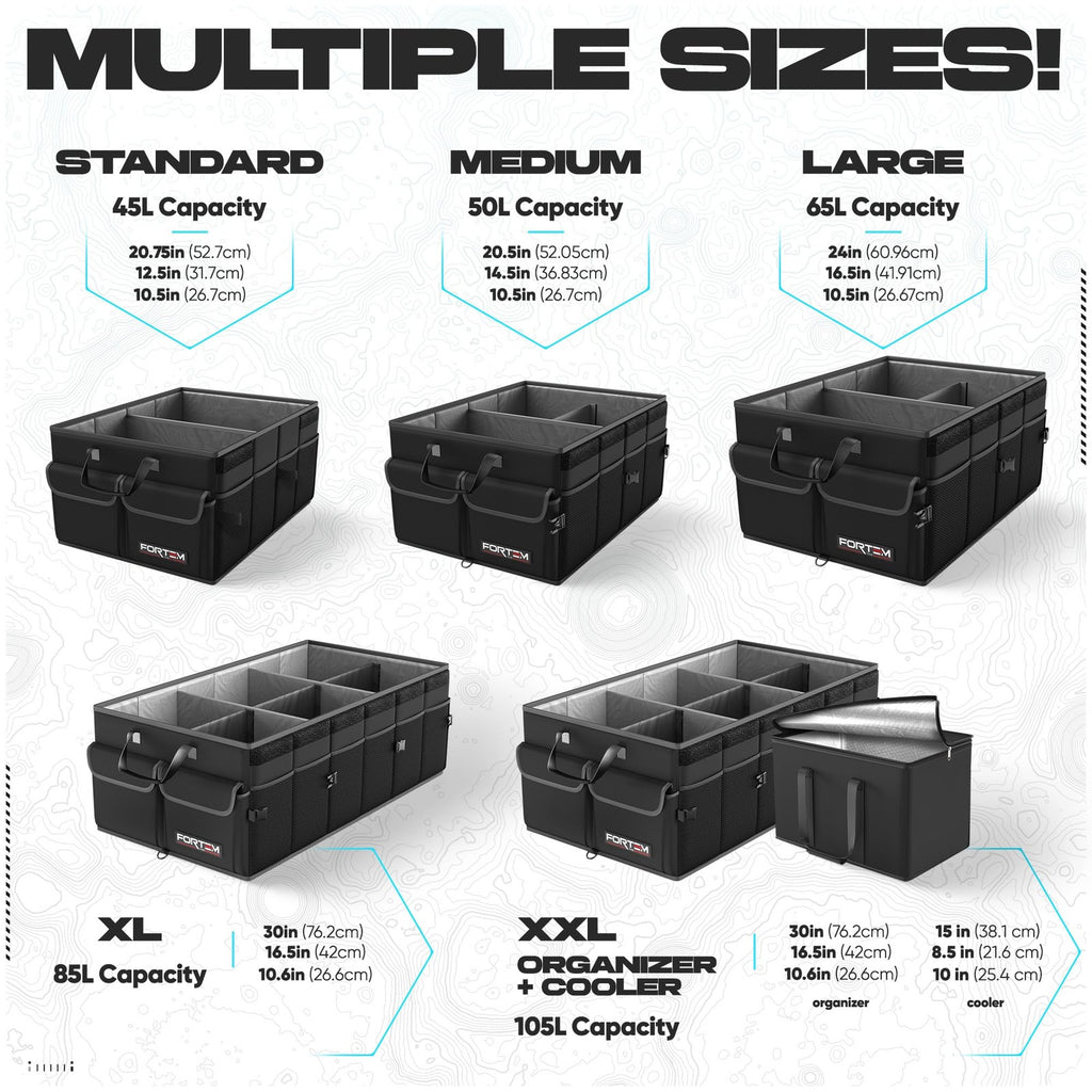 Fortem Collapsible Car Trunk Organizer and Storage Solution