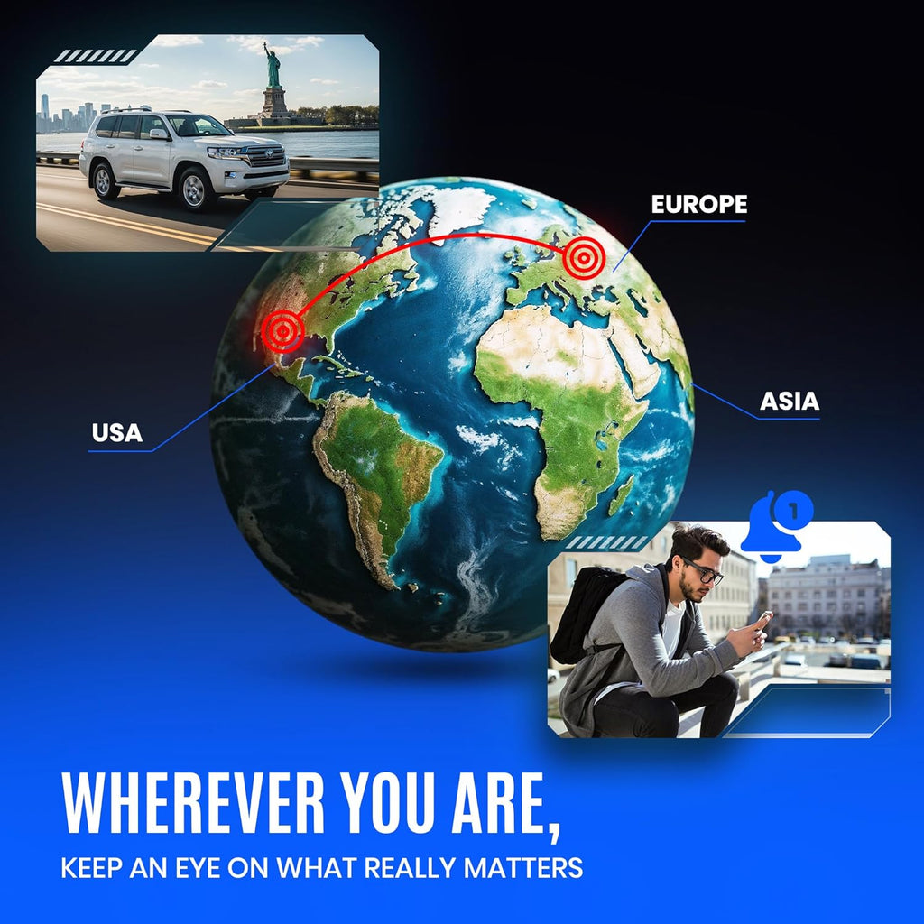 GPS Tracker for Vehicles No Subscription, Magnetic Car Tracker Device Hidden, Live Location, Tracking Device for Cars, SIM Card Included, 60-Day Battery, IP65 Waterproof, Geo-Fence, Route Playback