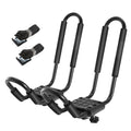 1 Pair Universal J-Bar Kayak Carrier 220LBS Load Heavy Duty Canoe Car Top Mount Carrier Roof Rack with 2Pcs Tie down Straps