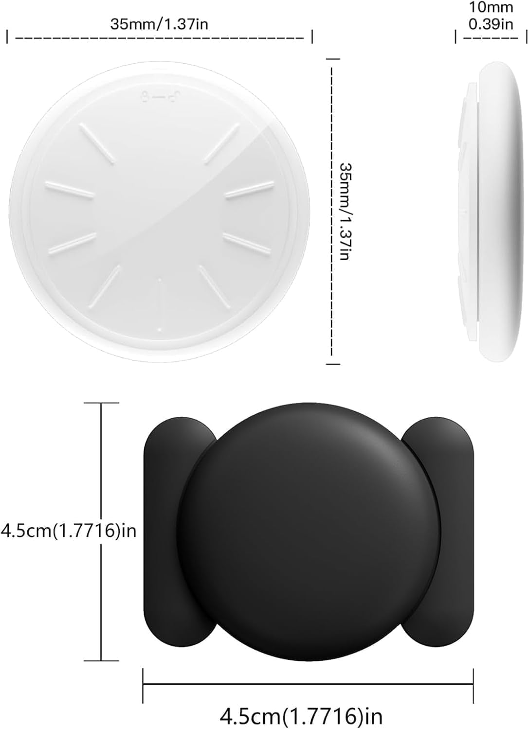 Hongtop GPS Car Tracker,No Monthly Fee Tracker Device for Vehicles,Car GPS Tracker Work with Apple Find My(Ios Only),Mini Hidden Car Tracker with Magnetic Case (Black,2Pcs)