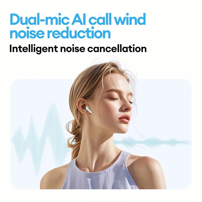 New Lenovo LE209 Wireless Bluetooth Earphone ANC Noise Reduction Hifi Music Bluetooth Headphone 30H Battery Life Gaming Headset