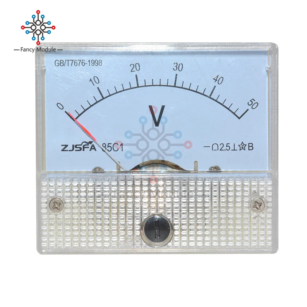 Professional Voltmeter DC 0-30V 0-50V Analog Volt Panel Voltage Meter Panel Mechanical Pointer Voltmeter Gauge Measuring Tools