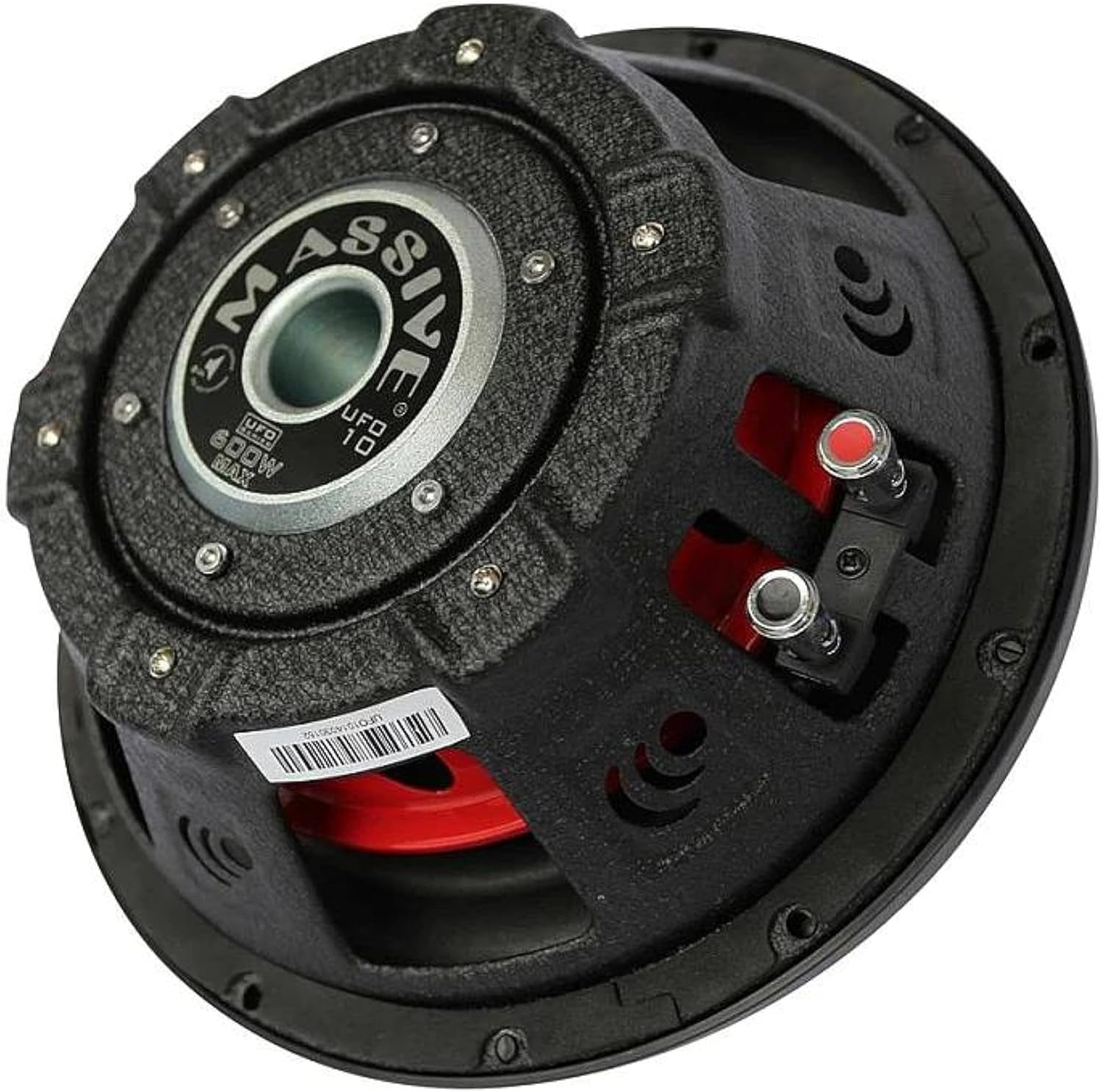 Massive Audio UFO10V2 10” Slim Subwoofer | 600W Max, 300W RMS, Dual 4 Ohm, Shallow Mount Design, Powerful Low-Profile Woofer for Tight Spaces & Deep Bass Car Audio Systems