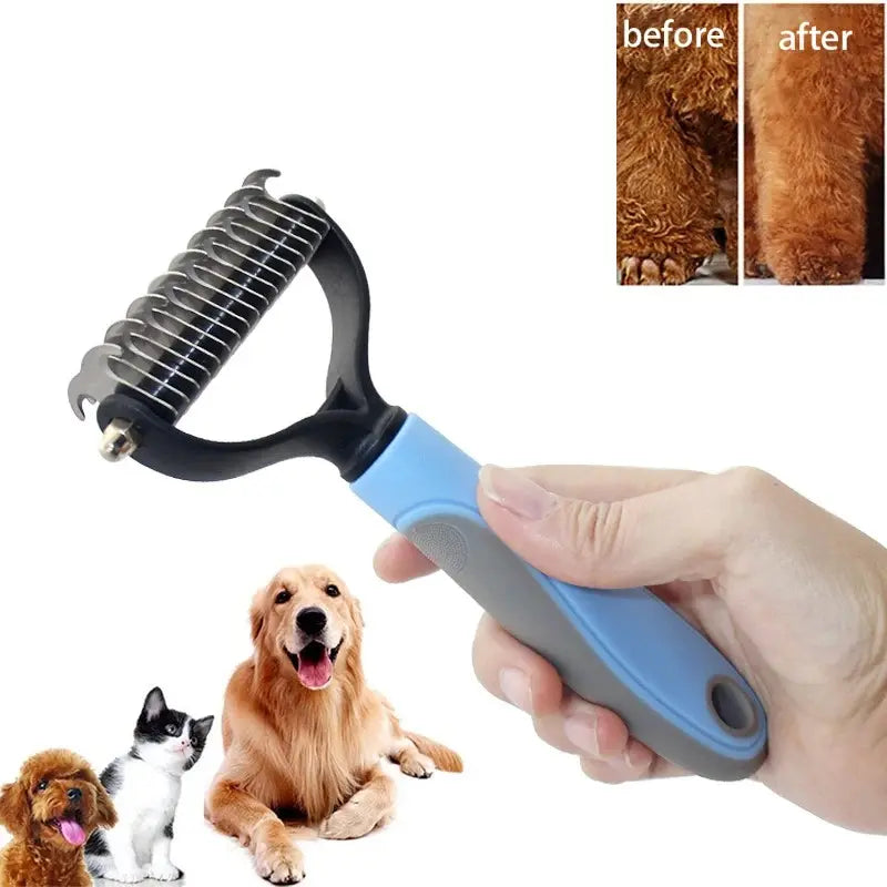 Pet Grooming Shedding Tool - Cat Hair Removal Comb and Brush