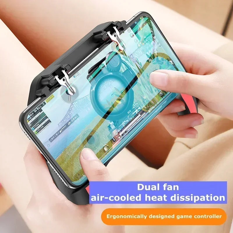 H10 Four-Finger Mobile Game Controller with Radiator for Aim Shooting - Joystick Accessory for iOS and Android Gaming