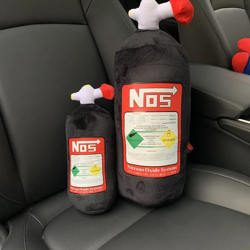 Car Seat Neck Pillow and Waist Cushion - Creative Plush Headrest in Nitrogen Cylinder Shape, Premium Car Accessories
