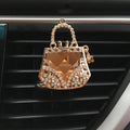 Ouyi Gold Car Air Freshener - Diamond Purse High Heels Scent Diffuser Clip - Crystal Car Accessories for Women